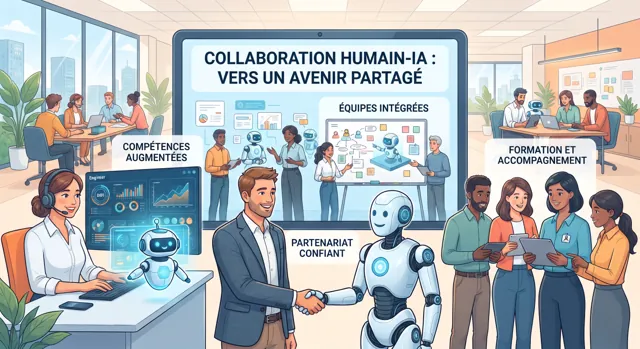 Illustration de la question : Comment faire accepter les collaborateurs IA par les équipes, sans résistance ni peur du remplacement ?