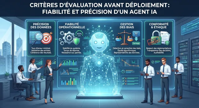 Illustration de la question : Quels critères utiliser pour évaluer la fiabilité d'un agent IA avant son déploiement ?