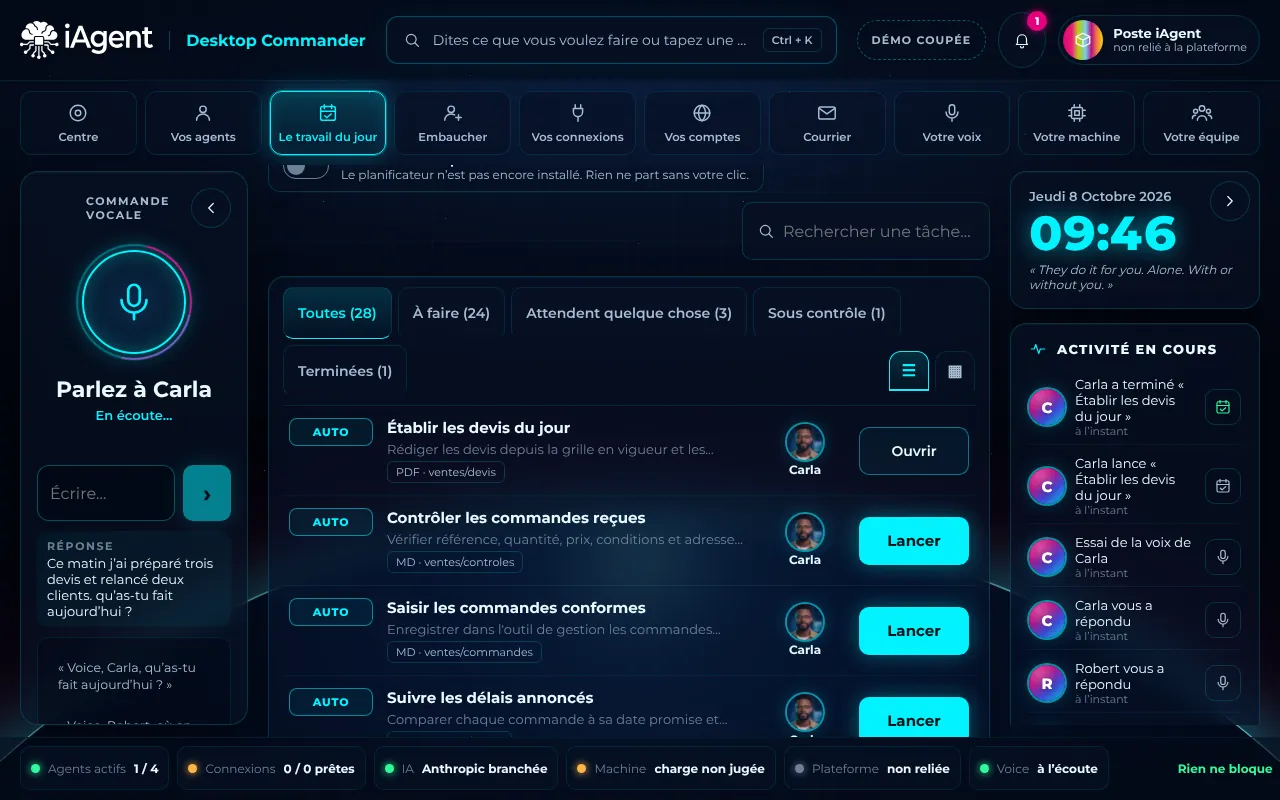 Desktop Commander : le travail d'un agent, tâche par tâche